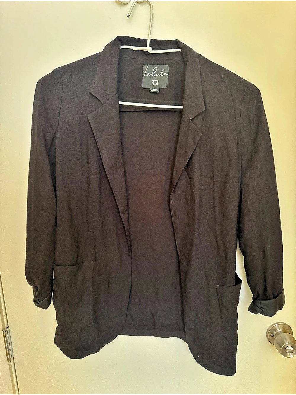 Halula Women's Open Front Blazer in Black Like New
